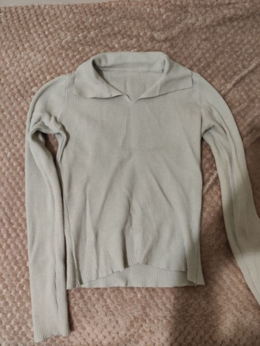 Бежевий лонгслів (в рубчик)