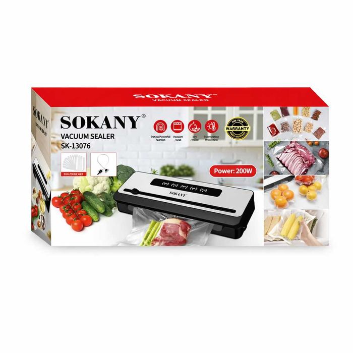 Вакуумный упаковщик Sokany SK-13076 (200 Вт) — профессиональная свежесть у вас дома, вакууматор
