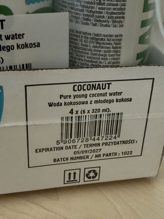 Coconaut Woda kokosowa z młodego kokosa 48szt