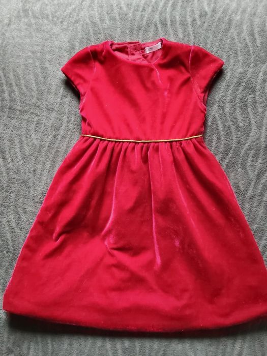 Sukienka czerwona welurowa 92