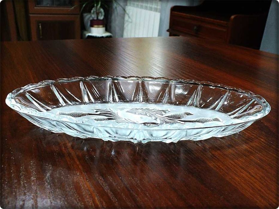 Stary Półmisek Śledziówka '' Osty '' HSG Ząbkowice Szkło Vintage PRL