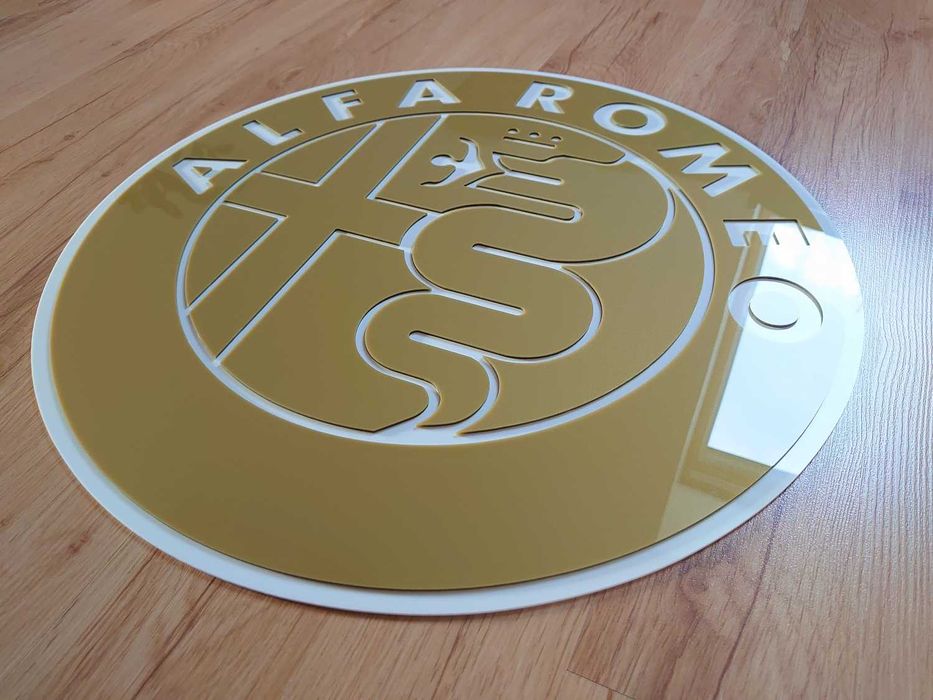 Alfa Romeo logo emblemat na ściane do garażu pokoju