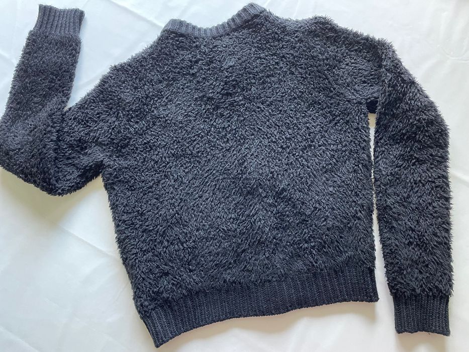 Casaco lã CAROL preto lã peluda L Senhora