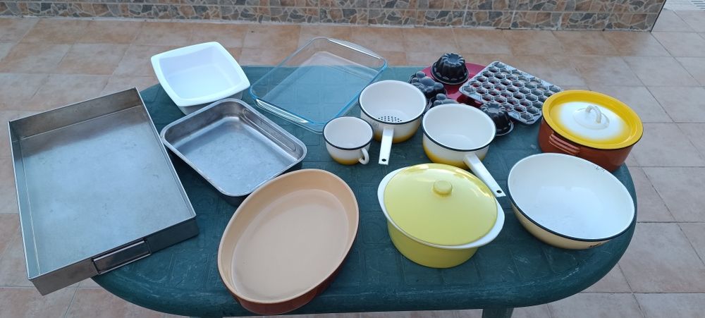 Conjuntos de cozinha, travessas, panelas, tigelas