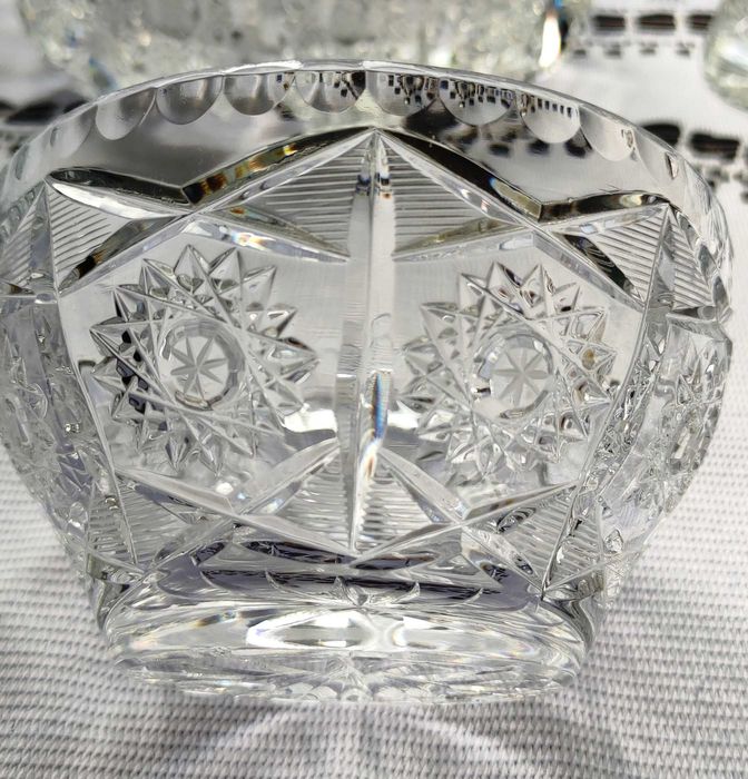 Kryształowa salaterka, owocarka, miseczka, PRL, vintage