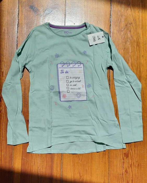 Camisola verde menta MO 12 anos nova