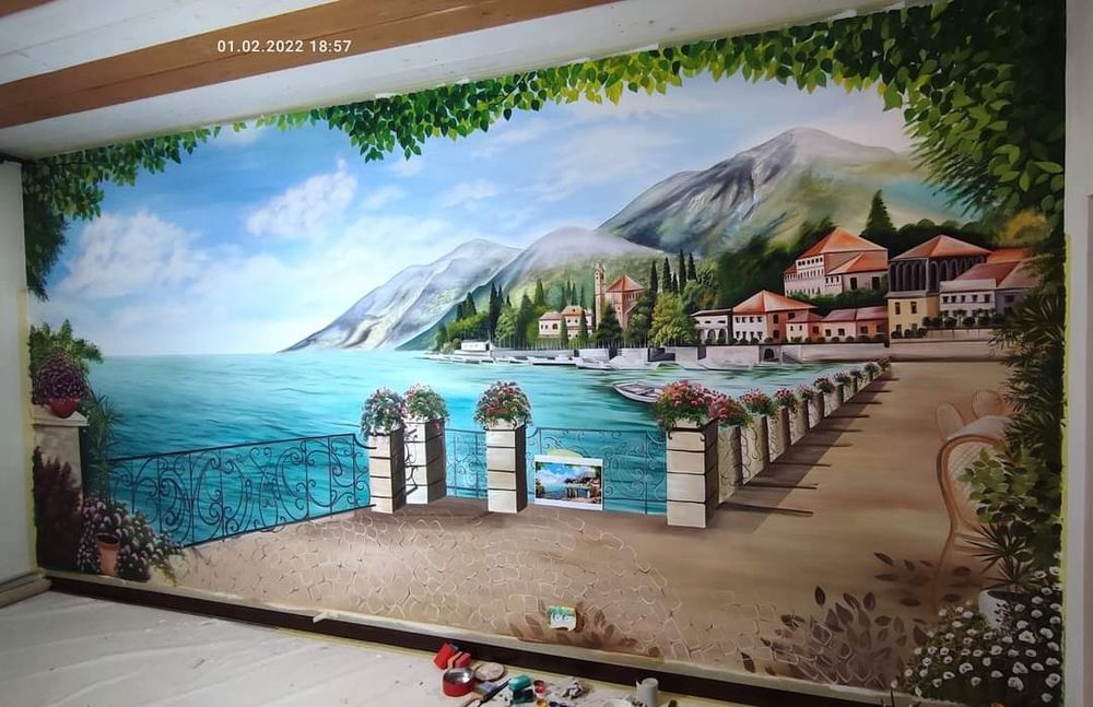 Художник розпис стін барельєф  розпис вітрин вікон ліпка ліпнина декор