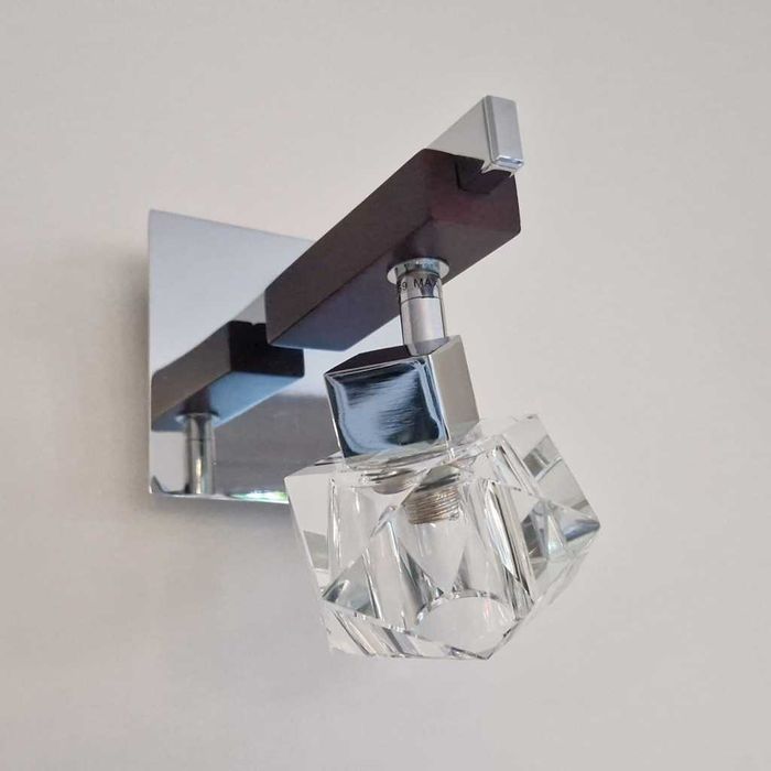 Kinkiet Lampa Drewno Stal Chromowana G9 Light Prestige