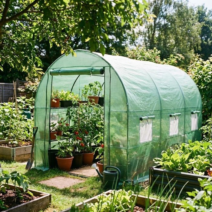 Теплиця  садова  арочна армована плівка парник  теплиці парники