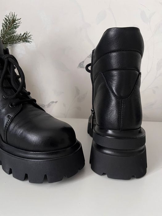 Стильні черевики  vitto rossi. натуральна шкіра і шерсть