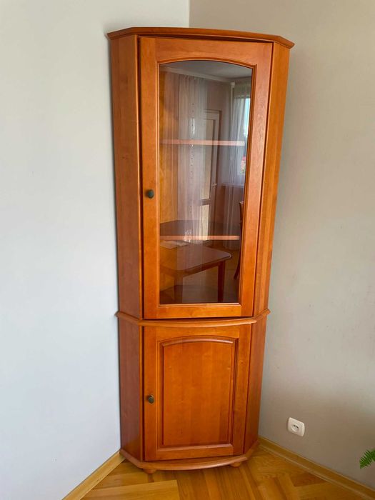 Zestaw mebli salon: Witryna narożna + Stolik kawowy ława Restol MDF Olcha WrocławZestaw mebli salon: Witryna narożna + Stolik kawowy Restol MDF Olcha