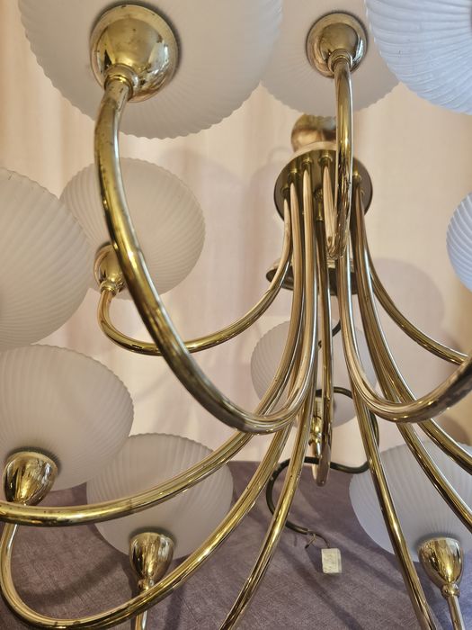 Żyrandol, lampa złota duża