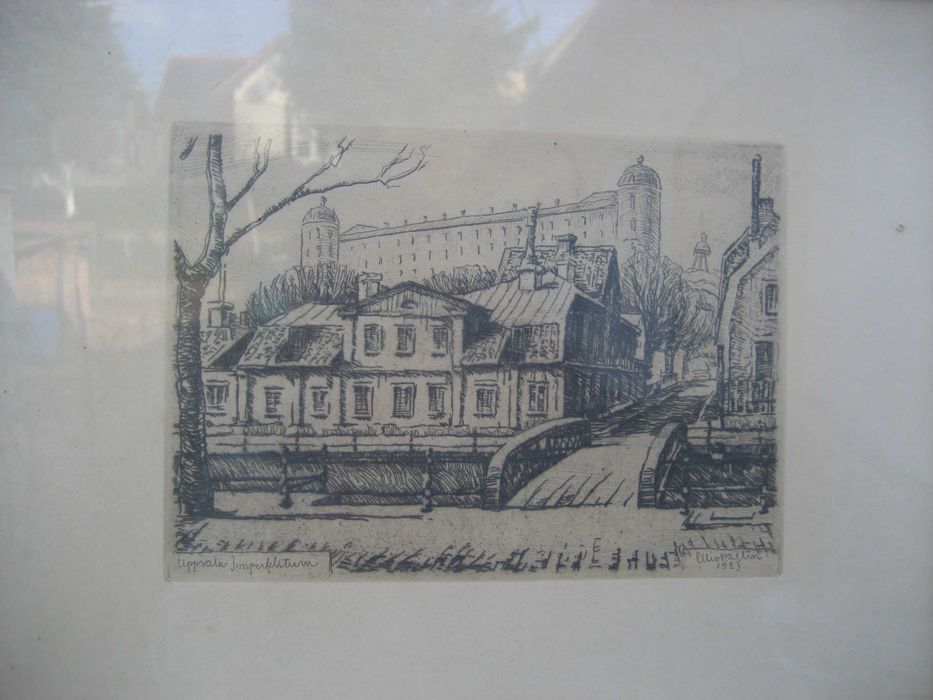 Litografia Ellis Wallin 1923 r. Oryginał Miedzioryt