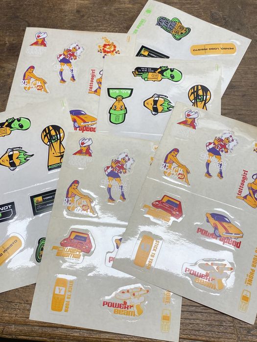 6 cartelas de Autocolantes YORN originais, ano 2000