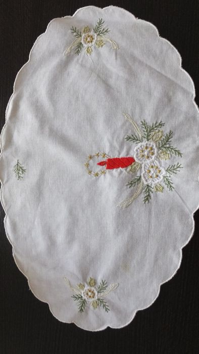 Різдво Рождество 41х27 см вышитая двусторонняя салфетка