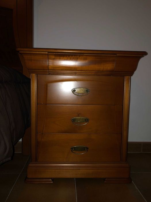 mobília de quarto de casal em cerejeira maciça estado novo