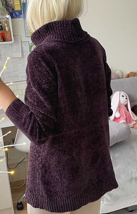 Nowy szenilowy miękki pluszowy sweter damski Liz Claiborne r. S-małe M