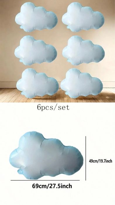 Zestaw 6 aluminiowych balonów dekoracyjnych, balon, dekoracja, urodzin