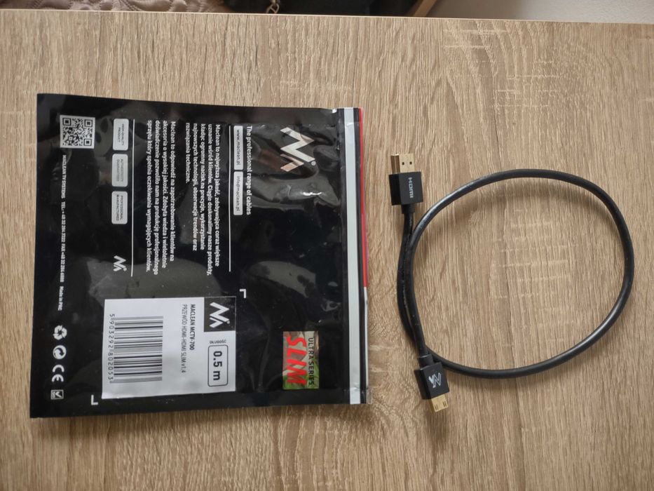 Kabel HDMI  Maclean Super elastyczny 0.5 m do rekordera