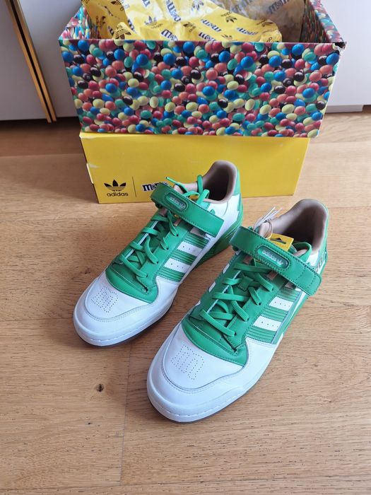 Męskie buty adidasy trampki forum low adidas m&ms zielone skóra 44 2/3
