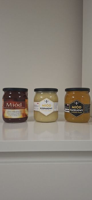 Zestaw trzech Miodów Spadziowy,Fscelia,Rzepak
