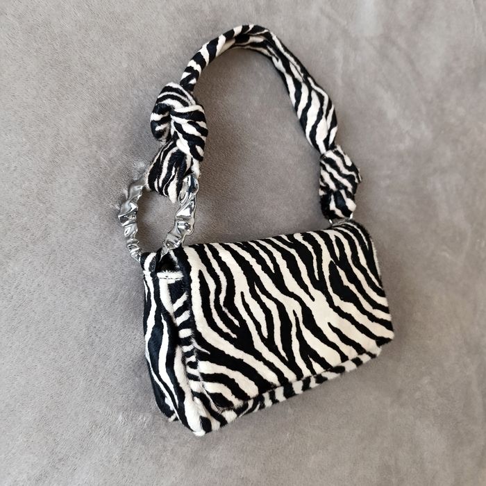 Torebka Zara skórzana zebra animal print mała