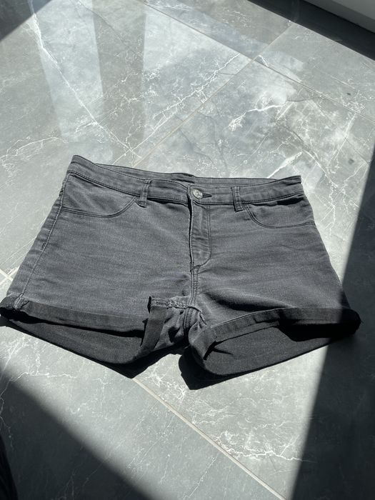 Szare czarne spodenki szorty H&M