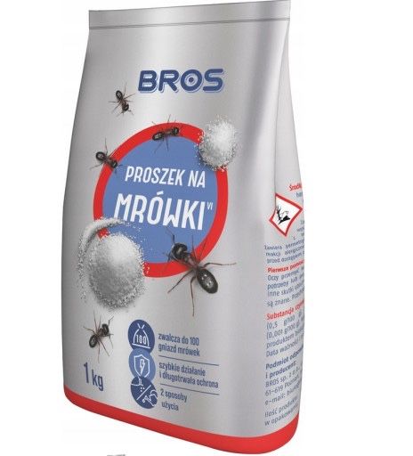 Bros Proszek na Mrówki 1kg Worek Środek na Mrówki Podwójne Działanie