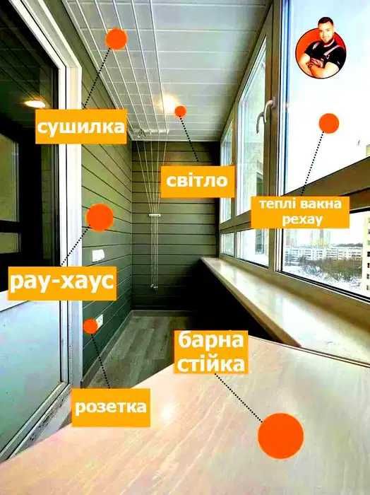 Утеплення балкону Скління балкону Ремонт балкону Застеклить балкон