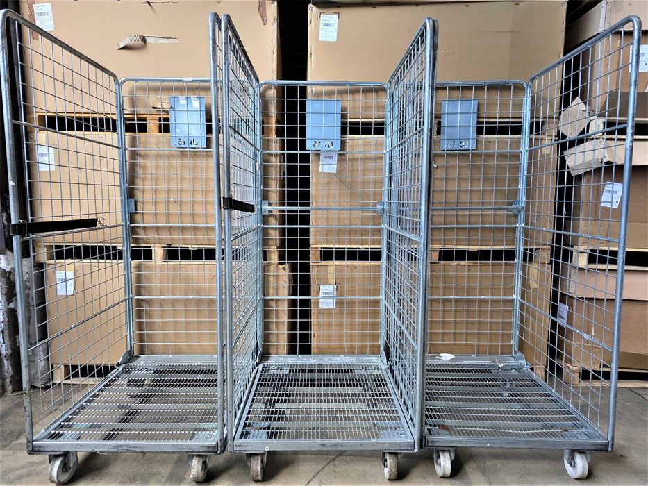 Wózek DUŻY Transportowy Magazynowy Gniazdowy Kurierski Siatkowy Kosz Rollkontener 80x100x190cm