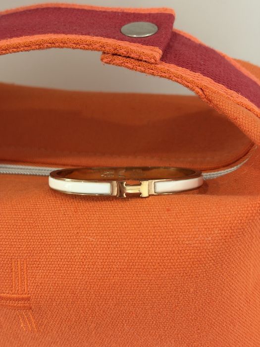 Браслет жосткий стиль Hermes тонка серія розовое золото