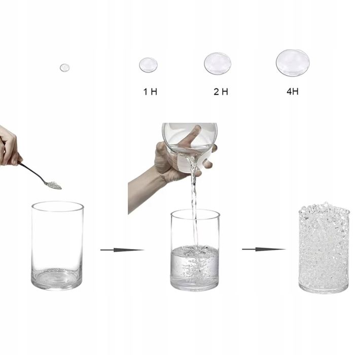 kulki żelowe przezroczyste hydrożel podlewanie do kwiatów 10000szt