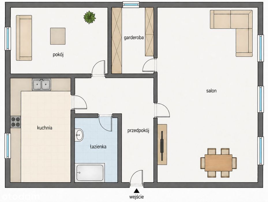 STARE MIASTO-Szczepin 2 Pokoje 45m2 Rozkładowe ul.Szczepińska Piwnica