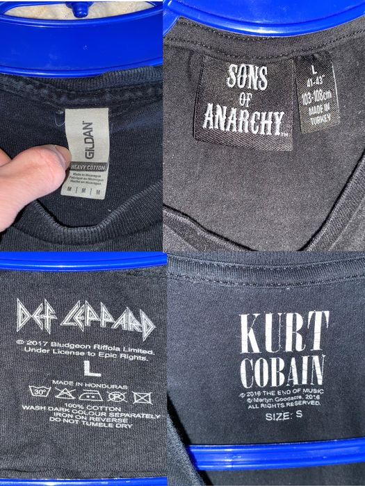VETEMENTS type tee’s AC/DC Metallica DefLeppard Kurt Cobain balenciaga opium viperr punk biker rock music grunge