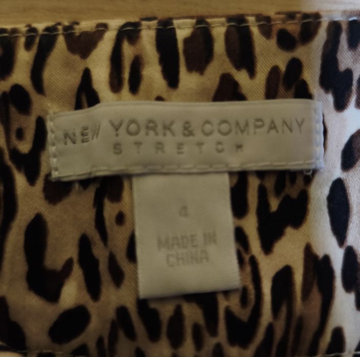 Spódnica leopard NEW YORK & COMPANY – rozm. 4 / EUR 36 – elegancka, stretch