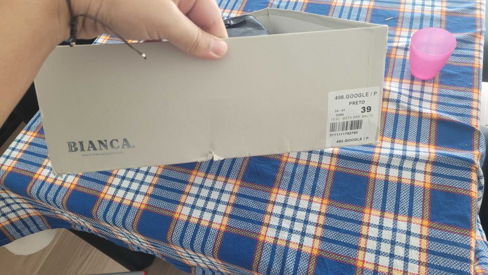 Bota Preta de cano alto nr 39 de Pele - Marca Bianca