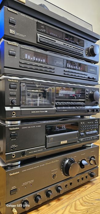 Technics-zestaw kolekcjonerski'92 wysokie modele 6 el. z gramofonem-idealny stan