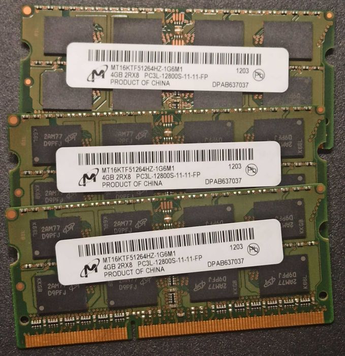 Pamięć RAM Micron Technology 3x4GB DDR3-1600 /PC3-12800 SDRAM SO-DIMM