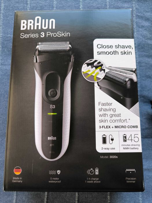 Máquina de Barbear Braun Series 3 ProSkin, Com Cabeça Extra, Como Nova