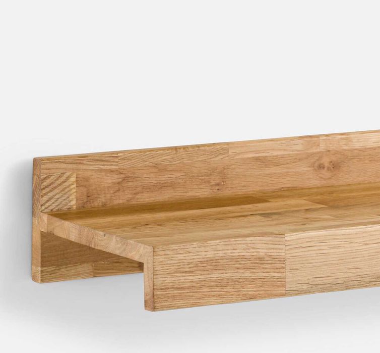 Prateleira de parede carvalho maciço 60cm