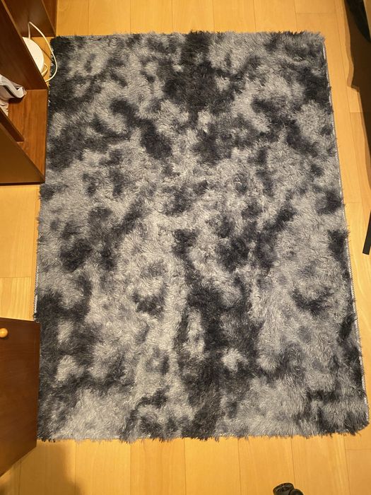 Tapete Tie Dye Cinza/Preto 120x160