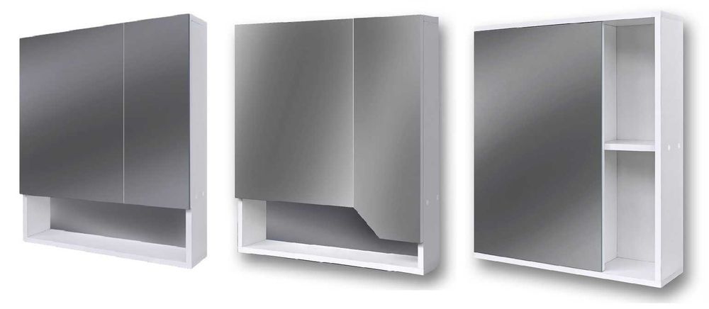 Зеркало с полками, зеркальный шкаф в ванну 40, 50, 60, 70, 80 см.