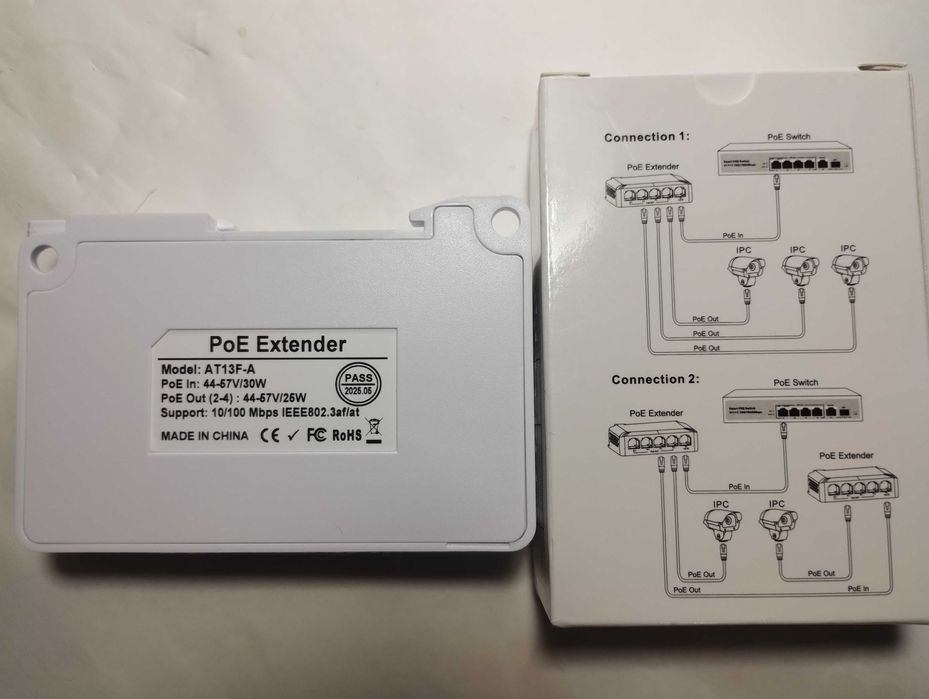 POE Коммутатор / Разветвитель / Switch для IP Камер, 1+3 Порта, DIN