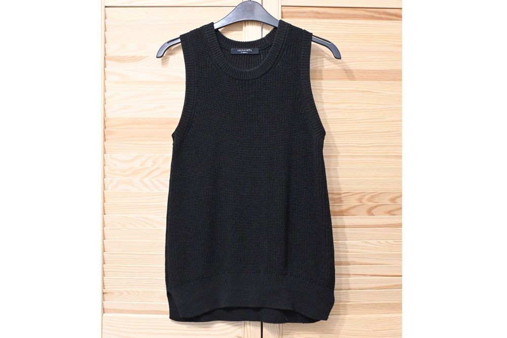 AllSaints kamizelka czarna bezrękawnik top bawełniany XS S