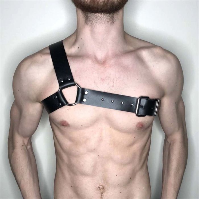 Męski harness skórzana uprząż na ramię