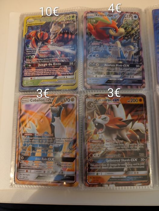 Cartas Pokémon diversas