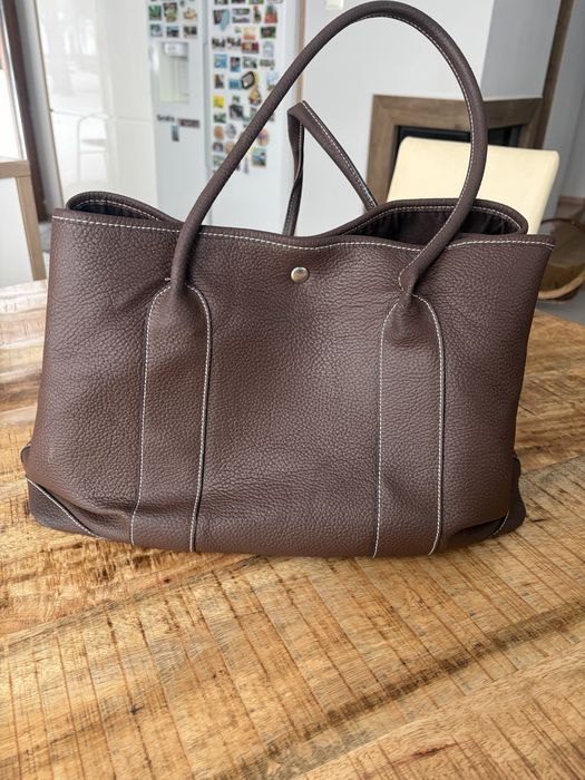 Brązowa torebka shopper skóra naturalna