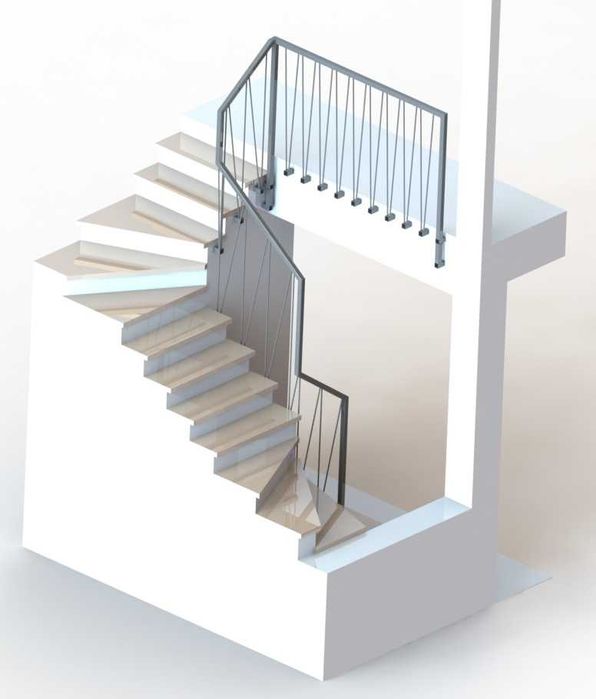 Barierka schodowa wewnętrzna industrialna metalowa spawana balustrada
