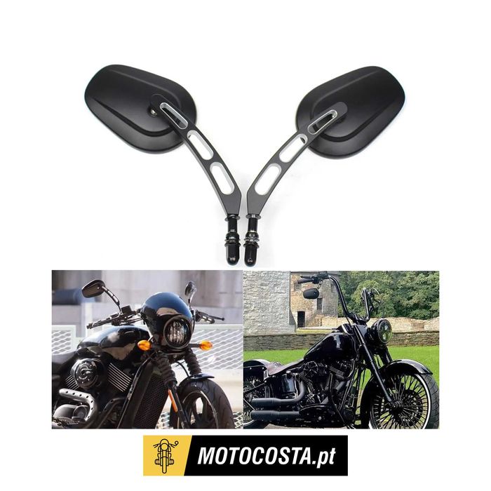 Par Espelhos Retrovisores CNC Alumínio Harley-Davidson 8mm - 2 Cores