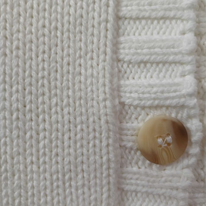 Котонова біла укорочена кофтинка/кардиган, М/L